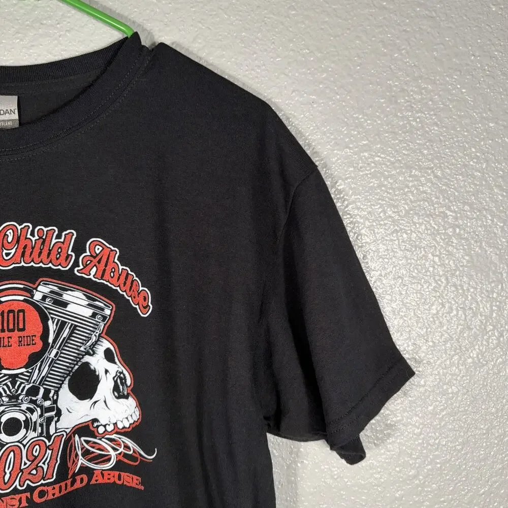 B.A.C.A. Bikers Against Child Abuse 2021 100 Mile Ride Black Shirt Large